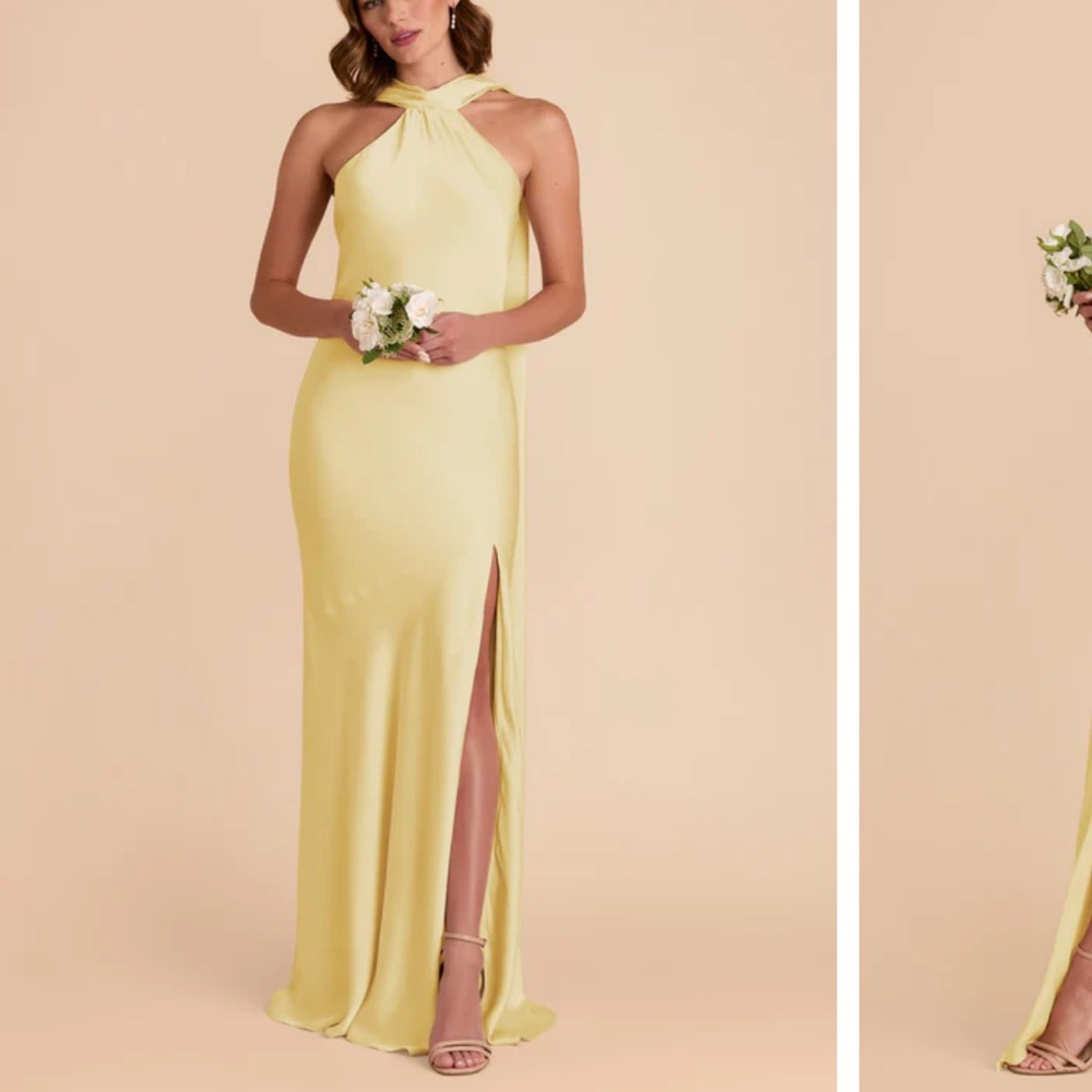 NWT Birdy Grey Eileen Dress Matte Satin Lemon Sorbet size M